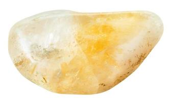 tumbled yellow citrine gem stone isolated photo