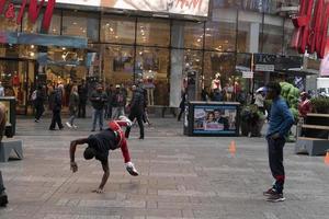 NEW YORK, USA - MAY 4 2019 - Break dancer in Times Square photo