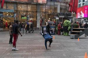 NEW YORK, USA - MAY 4 2019 - Break dancer in Times Square photo