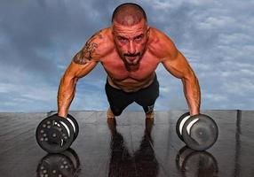 male boxer european while training photo