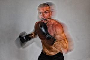 male boxer european while training photo