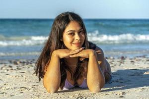 beautiful black hair girl mexican latina portrait photo