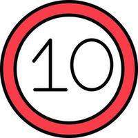 10 Speed Limit Vector Icon