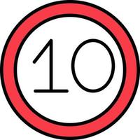 10 Speed Limit Vector Icon