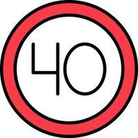 40 Speed Limit Vector Icon