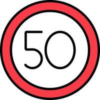 50 Speed Limit Vector Icon