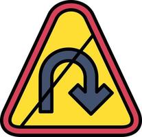 U-Turn Prohibited Vector Icon