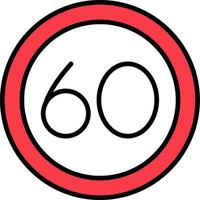 60 Speed Limit Vector Icon