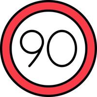 90 Speed Limit Vector Icon