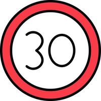 30 Speed Limit Vector Icon
