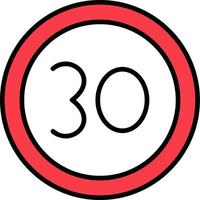 30 Speed Limit Vector Icon