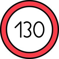 130 Speed Limit Vector Icon