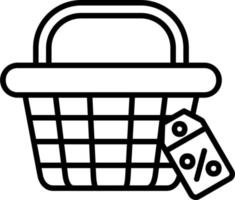 icono de vector de cesta de compras