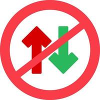 No Two Way Traffic Vector Icon