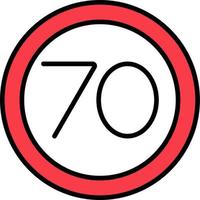 70 Speed Limit Vector Icon