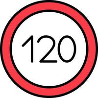 120 Speed Limit Vector Icon