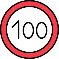100 Speed Limit Vector Icon