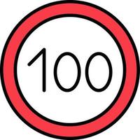 100 Speed Limit Vector Icon