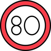 80 Speed Limit Vector Icon