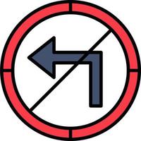 No Turn Left Vector Icon