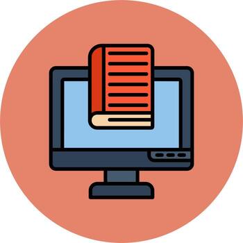 icono de vector de aprendizaje electrónico