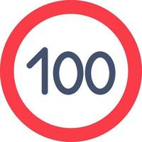 100 Speed Limit Vector Icon