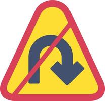 U-Turn Prohibited Vector Icon