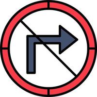 No Turn Right Vector Icon