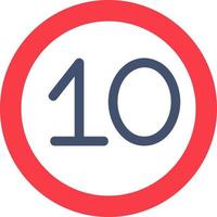 10 Speed Limit Vector Icon