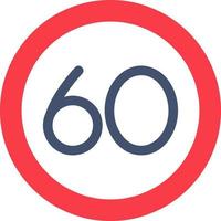 60 Speed Limit Vector Icon