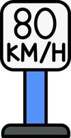 80 Speed Limit Vector Icon