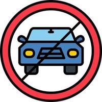 No Entry Motor Vehicle Vector Icon