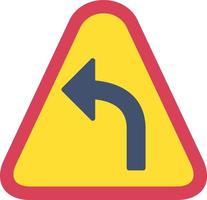 Turn Left Ahead Vector Icon