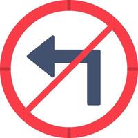 No Turn Left Vector Icon