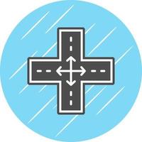 Four Way Intersection Vector Icon Design