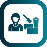 Man Cleaning Bathroom Vector Icon Design