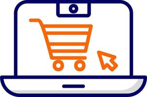 icono de vector de compras en línea