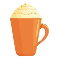 Cream latte icon cartoon vector. Drink cup vector