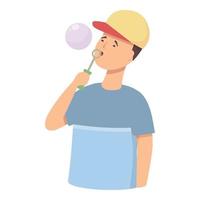 Game blowing bubbles icon cartoon vector. Foam space vector