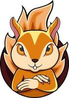 Cute angry squirrel mascot design vector