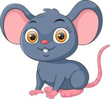 Cute little mouse cartoon sitting vector