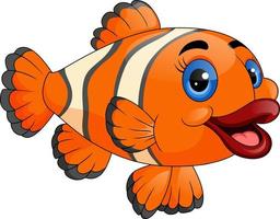 Cute clown fish girl cartoon vector