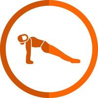 Upward Plank Pose Vector Icon Design