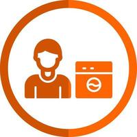 Man Doing Laundry Vector Icon Design