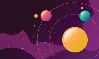 Space Background with Planet Element vector