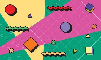 Geometric Background with 90s Style vector