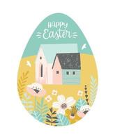 Happy Easter. Vector isolated illustration for card, poster, flyer and other use. Design element.