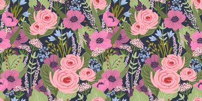 Floral seamless pattern. Vector design for paper, cover, fabric, interior decor and other use