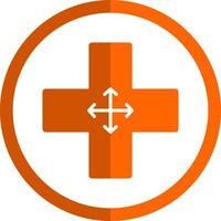Four Way Intersection Vector Icon Design