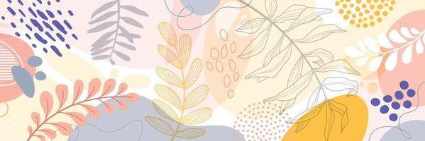 background vector illustration.Exotic plants, branches,art print for beauty, fashion and natural products,wellness, wedding and event.